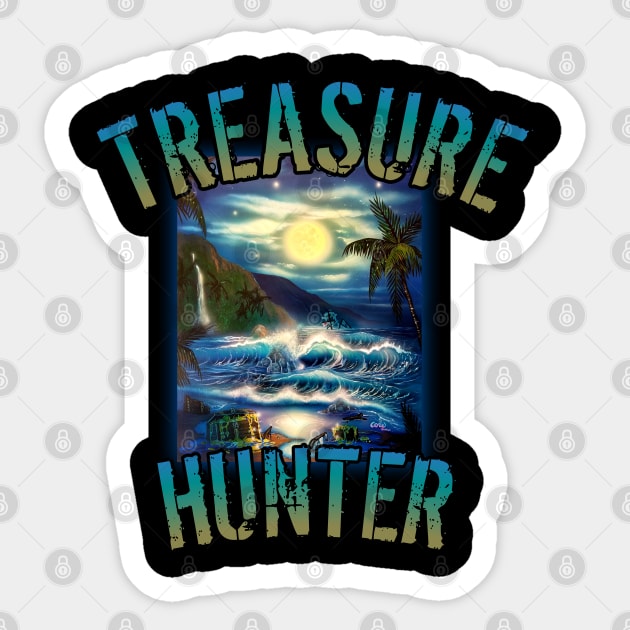 Treasure hunter metal detecting treasure hunting Sticker by Coreoceanart